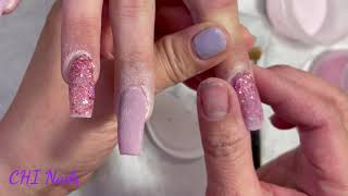 #109. Long nails with dipping powder.