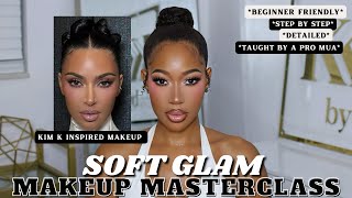 Soft Glam Makeup Masterclass for beginners | Kim K Makeup Look