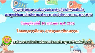 โครงการจัดกิจกรรมส่งเสริมทักษะด้านกีฬาสำหรับเด็กเล็กของศูนย์พัฒนาเด็กเล็กตำบลบ้านฉาง พ.ศ. 2568