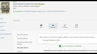Citing Sources Found in the Library Search Tool and in EBSCO Databases