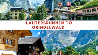 Lauterbrunnen to Grindelwald 4K 🇨🇭 Switzerland Summer 2021