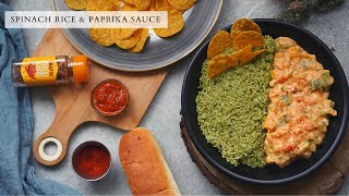 Spinach rice with paprika sauce| Italian rice with paprika sauce | Healthy food recipes by kook book