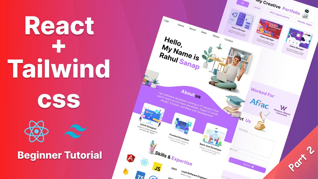 React Tailwind Css Beginner Tutorial Build Complete Portfolio Website
