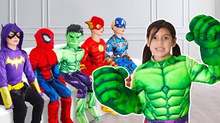 Ellie Superheroes Adventure: Kid Becomes Batgirl Spiderman Hulk & Flash