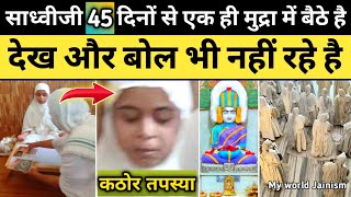 जैन साध्वीजी एक ही मुद्रा में 45 दिनों से ध्यान में बैठे है देखिए पहली बार | Jain Sadhvi Life Diksha