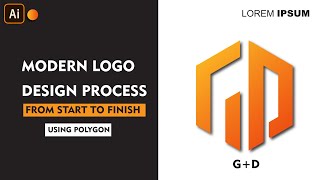 Modern GD Letter Logo Design In Adobe Illustrator | Polygon Logo Design || With Inaa Graphics ||