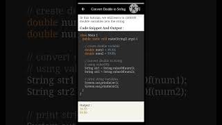 java program to convert double to String #java #javaprogramming #doubletoString #youtubeshortsvideo