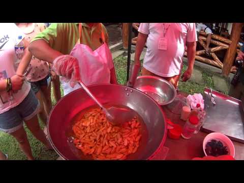 Cooking Pili Nuts soaked in caramelized sugar Cooking Pili Nuts soaked in caramelized sugar