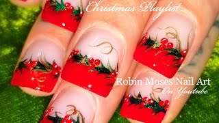 DIY Easy Xmas Nails | Christmas Red Holly Berry Nail Art Design Tutorial