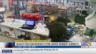 Lee County deputies search for armed robbery suspects