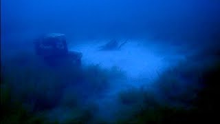 Recreational diving in the Kreidesee Lake, Hemmoor. Germany - october 2018