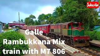 Galle Rambukkana mix train leaving from Kaluthara south with M7 806