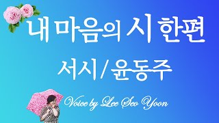 [한국현대대표시] 서시/ 윤동주,  시낭송/ 이서윤  #윤동주#독립시인#영원한청년시인#하늘과바람과별과시#내마음의시한편