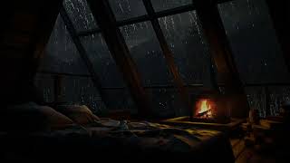 Chuva Noturna: Sótão Aconchegante, Lareira, Temporal na Floresta, Sons Relaxantes para Dormir