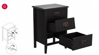 VECELO Nightstands Set of 2 End/Side Tables Living Room Bedroom Bedside, Vintage Accent Furniture