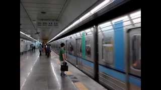 Incheon Metro Line 1 train arriving at Woninjae