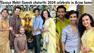 Sanaya Irani Mohit Sehgal Ganesh chaturthi 2024 celebrate in Arjun bijlani Aman shaw home |