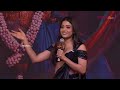 actress rashmika superb dance on stage rashmika speech @ pushpa2 press meet in mumbai