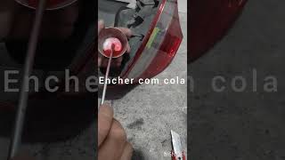 Salvando lanterna traseira do Honda Civic 2009 recuperação lente, vedando trinco na lente