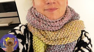 Knit XXL scarf | Pear pattern cloth with gradient | Knitting for Beginners