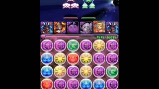 パズドラ グルーヴコースターコラボ宇宙 サタンPT攻略 GC CRAB  と遭遇!!