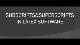 subscripts and superscripts in LaTeX software| latex