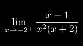 Find the limit of (x - 1)/(x^2(x + 2)) as x approaches negative 2 from the right