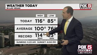 Las Vegas hits record daytime high of 116 degrees