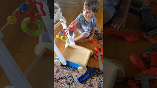 Two Year Old Son Fixing His Cart //Recommended working toy