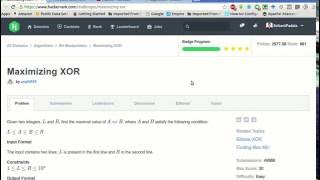 HackerRank | Maximizing Xor Solution