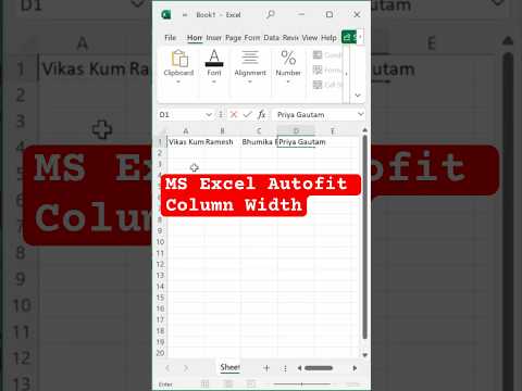 Auto Adjust Column Width in MS Excel Using View Code Excel Tricks #Shorts #excel #exceltricks