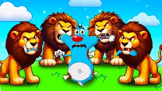 Roblox Lions Trying To Eat Oggy And Jack In Terrifying Zoo