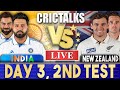 Live: IND Vs NZ, Day 3 - 2nd Test | Live Scores & Commentary | India vs New Zealand | 2024 Series