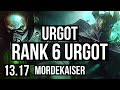 URGOT vs MORDEKAISER (TOP) | Rank 6 Urgot, Legendary, 900K mastery, 11/4/9 | NA Grandmaster | 13.17