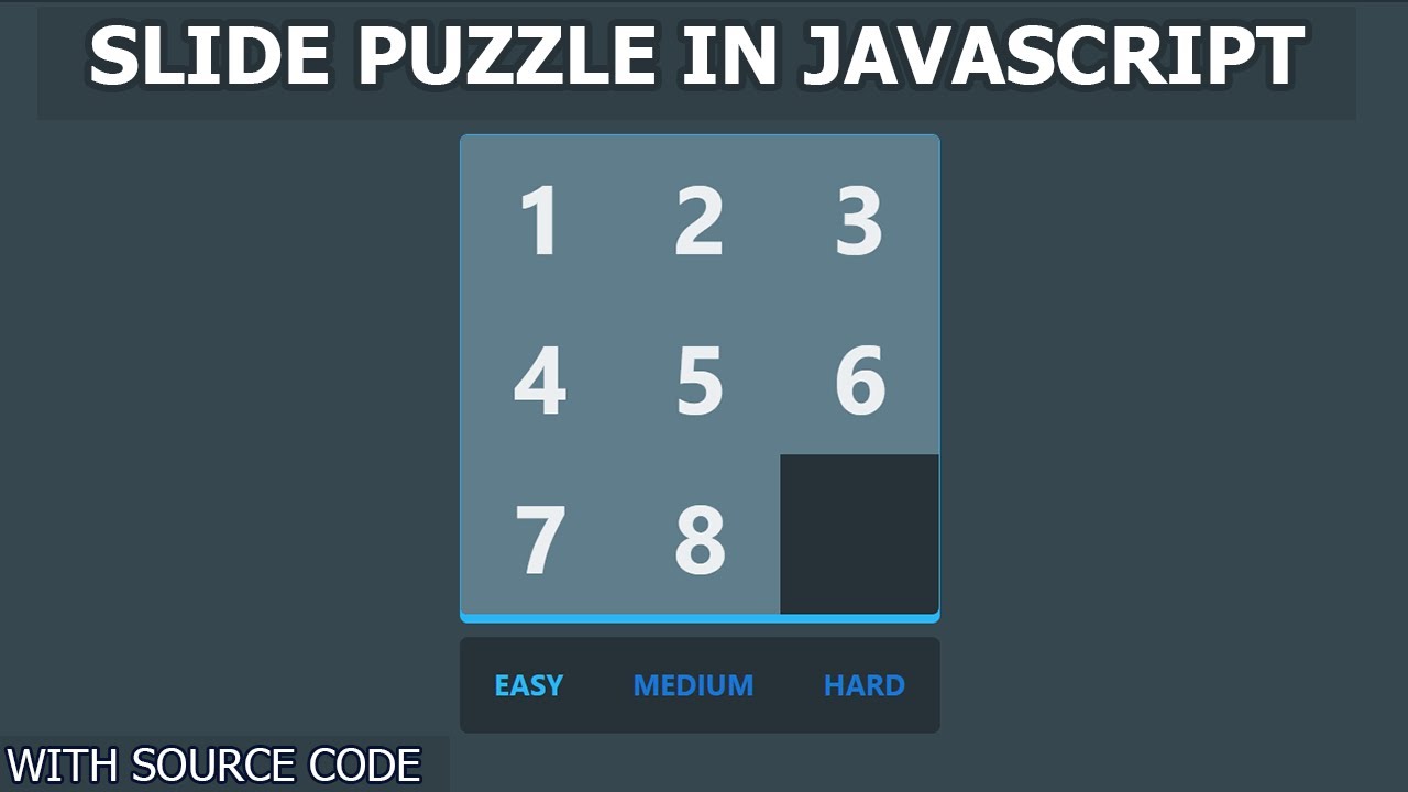 Coding A Slide Puzzle Game In Javascript Youtube
