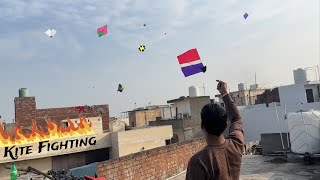 Kite Fighting 🔥तूफ़ानी पतंगबाज़ी 🔥 Desi Boy Flying Kite😱Kite Flying 😋#vlog 😂kite lover #basant