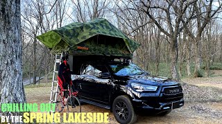 【ハイラックスキャンプ】春の湖畔 ルーフテントでキャンプ【Campershell】\u0026【Rooftop Tent】 HILUX OVERLANDER STYLE