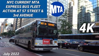 MTA NYC Express Bus Current Fleet 57th \u0026 3rd Av [4K] (July 2022)