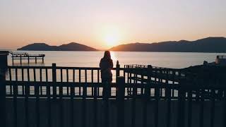 ドローン動画!山口県下松市笠戸島の海と夕日と風景海上プロムナード  Kasado Marine Promenade