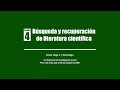 Búsqueda y recuperación de literatura científica, introducción