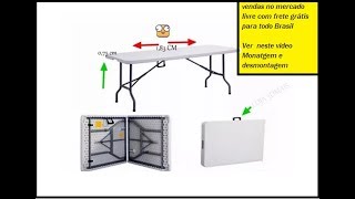 Como montar e desmontar uma Mesa dobrável Lifetime 1,83 cm Comprimento