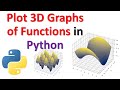 Plot 3D Graphs of Functions in Python - Mathematics, Calculus, and Python Tutorials