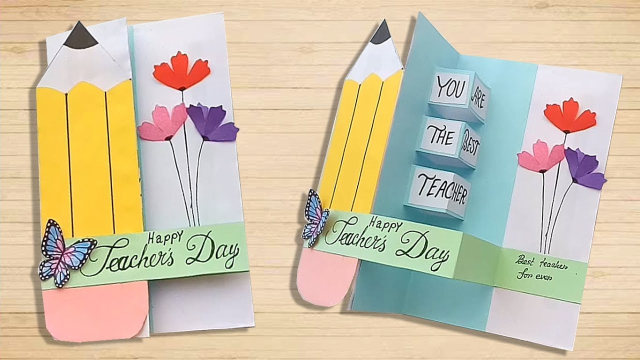 Handmade Greeting Card Designs For Teachers Day Teacher Day Card
