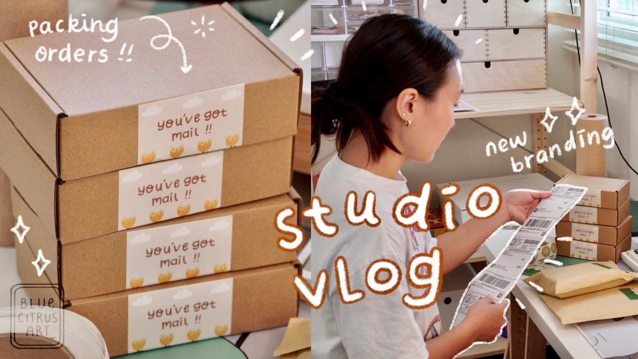 Studio Vlog ёятлтшбя п Packing Orders For My Etsy Shop New Branding Cozy