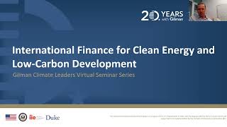 International Finance for Clean Energy and Low-Carbon Development