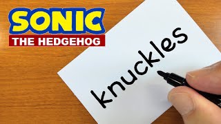 How to turn words KNUCKLES（SONIC｜Knuckles the Echidna）into a cartoon - How to draw doodle art