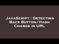 JavaScript : Detecting Back Button/Hash Change in URL