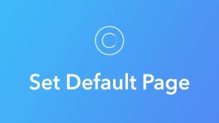 Ionic Creator Tutorials // Set Default Page