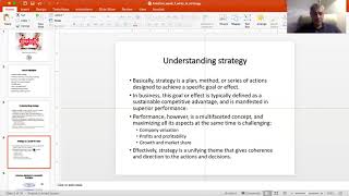Strategic Management Lecture # 1 - What is strategy?