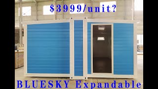 First Bluesky Expandable Container House in China | Best 40ft Shipping Container Homes Pop Up